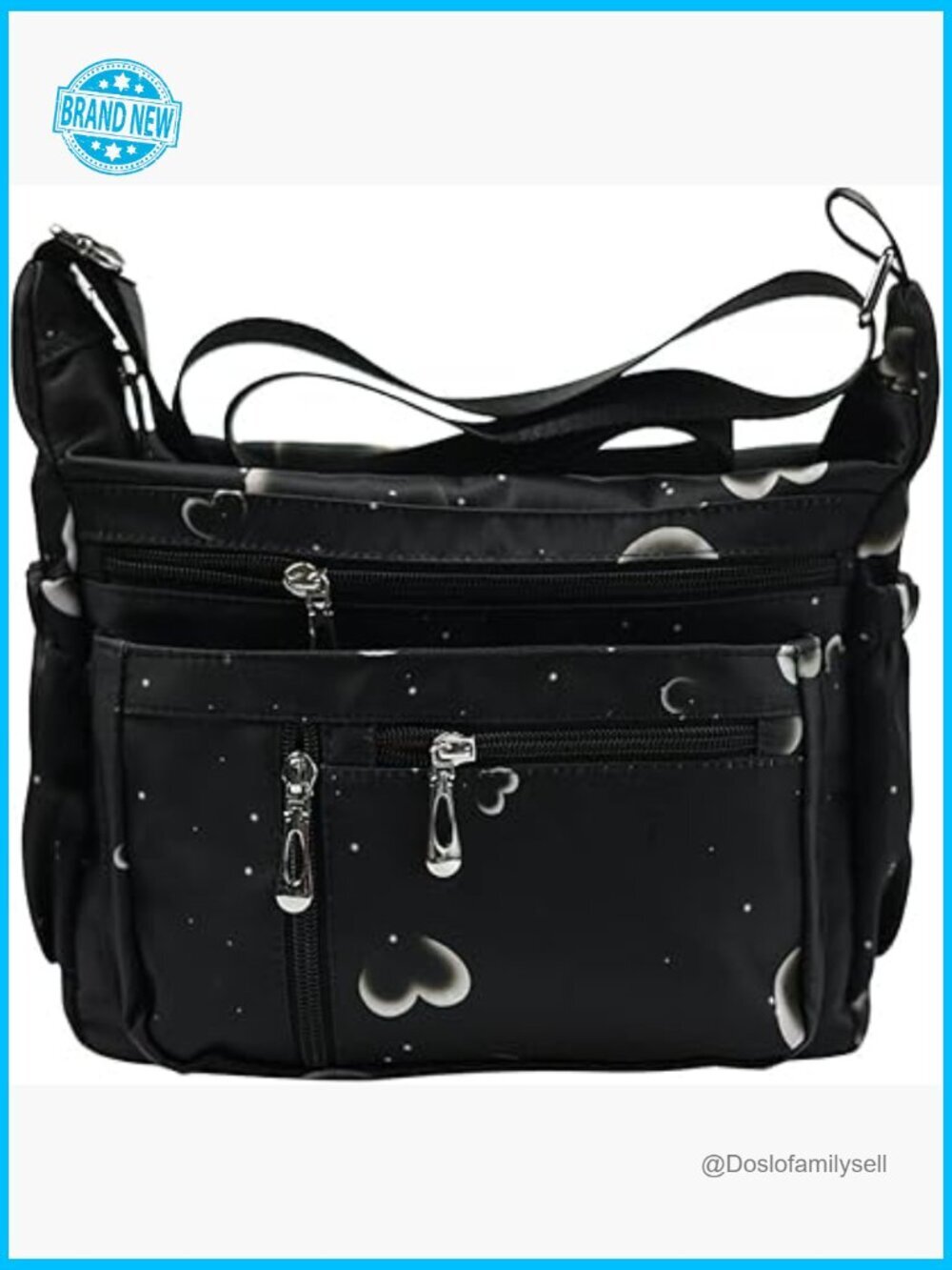 Crossbody Messenger Bag Hobo Shoulder Bag with Multi Pockets Lightweight Nylon